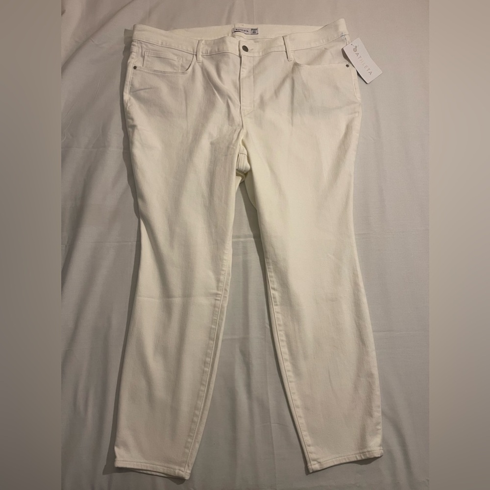 Athleta Women's White Sculptek Ultra Skinny Jeans Size 26X NWT
